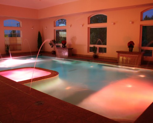 Indoor Pool & Spa with Mood Lighting