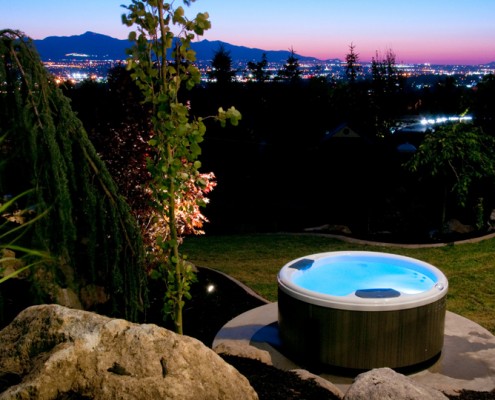 Round Bullfrog Spa with a View