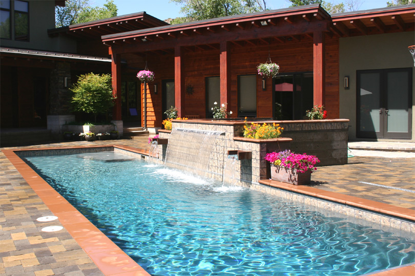 Residential Pool with Water Features done by Robert Allen Pools and Spas